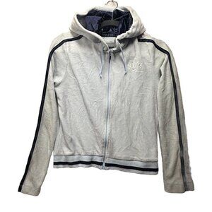 Nike Sportswear Women’s Navy Blue Velour Hooded Track Jacket 297238 S (4-6) Y2K